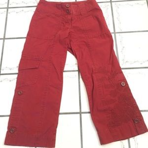 Cabi Sz 0 Brick Red Cargo Pants/Capri Style #380